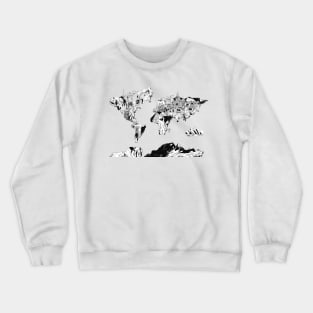 world map landmarks Crewneck Sweatshirt